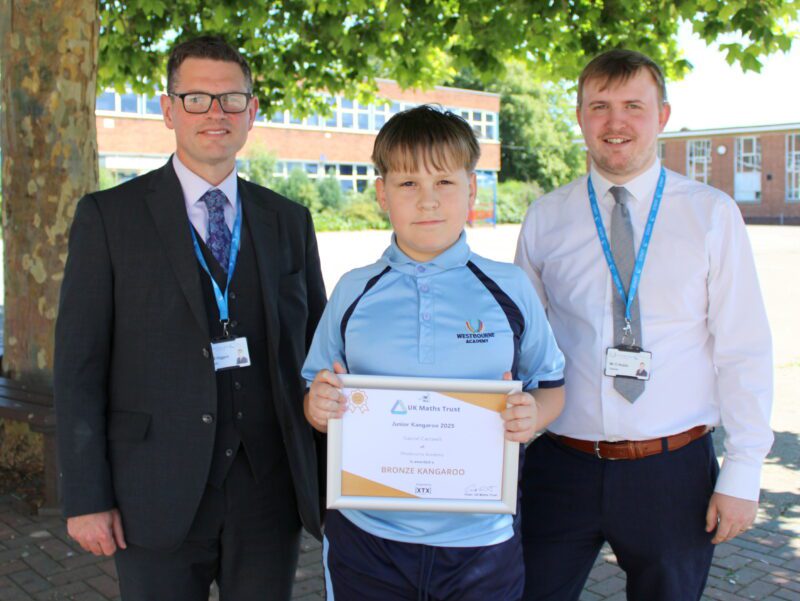 Photo of the Principal with Gabriel and Mr Noble - July 2025