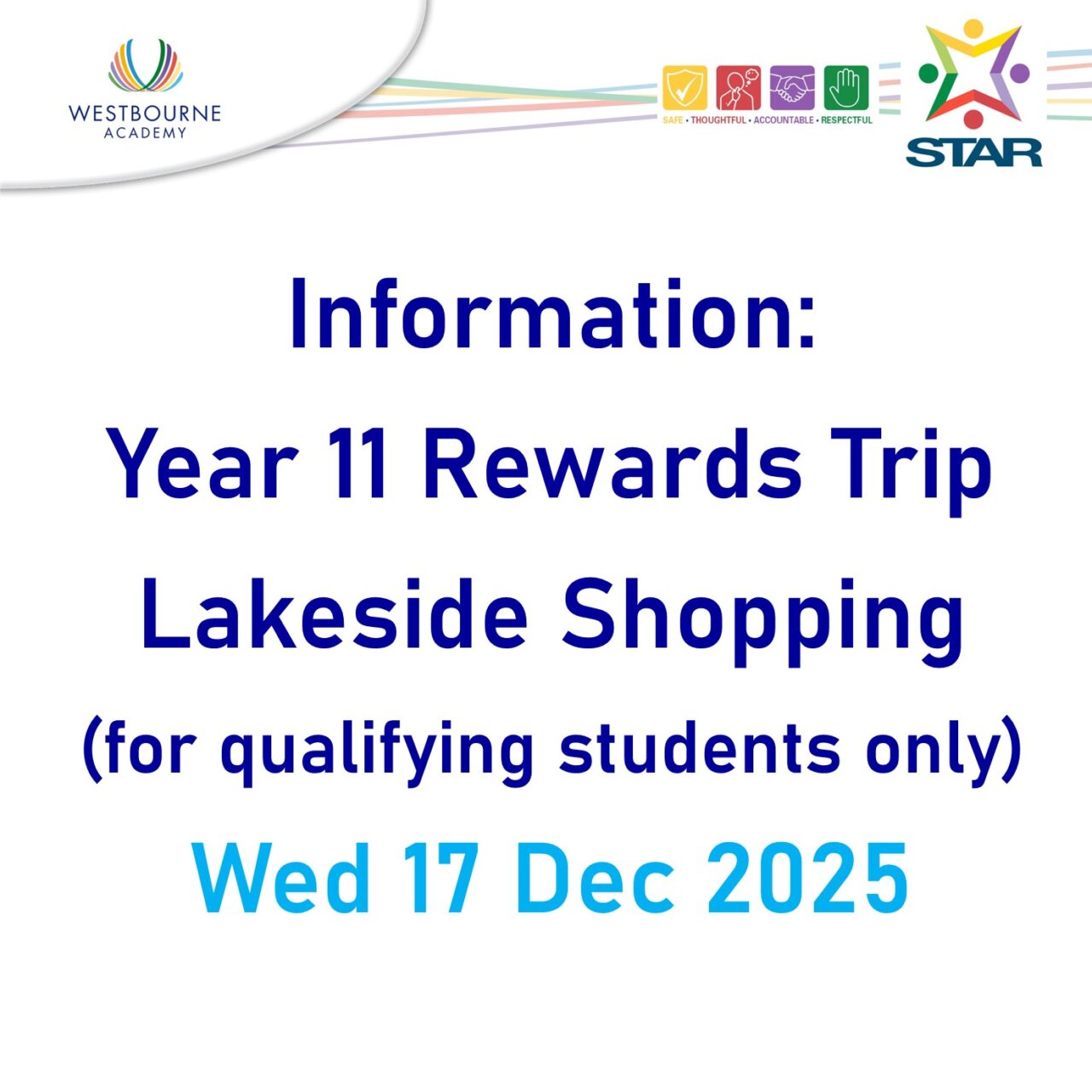 Year 11 Rewards Trips: Wednesday 17 December 2025