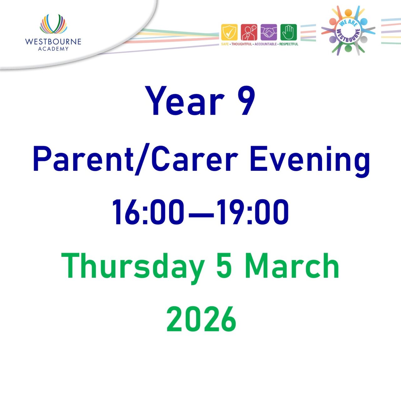 Year 9 Parent/Carer Evening: Thursday 5 March 2026