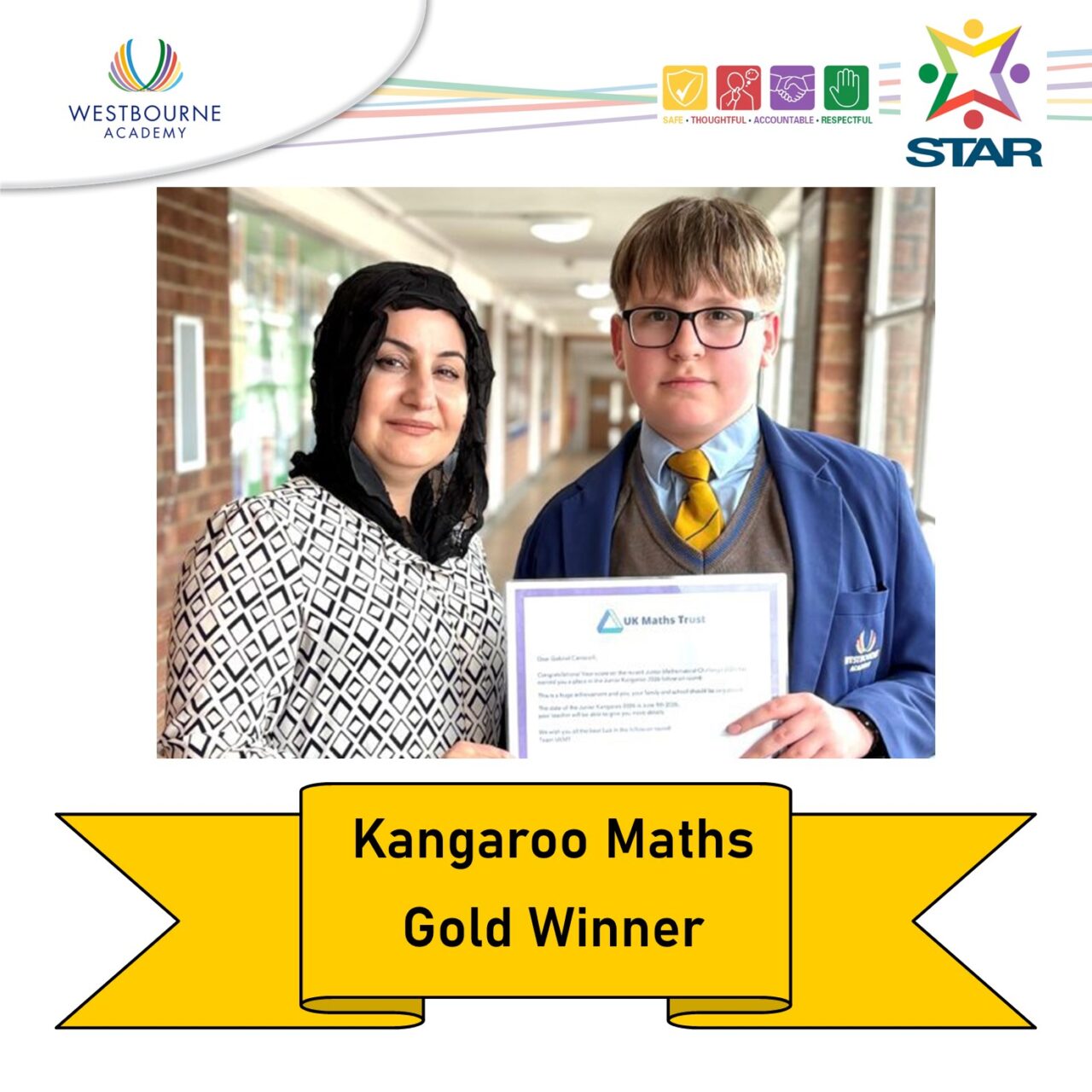 Year 8 Student Wins Gold Maths Award
