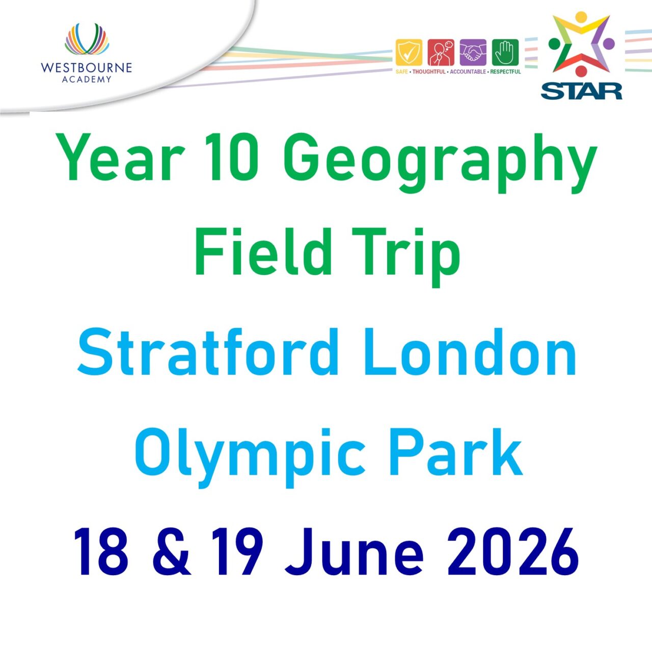 Year 10 Geography Exam Field Trip to London Stratford
