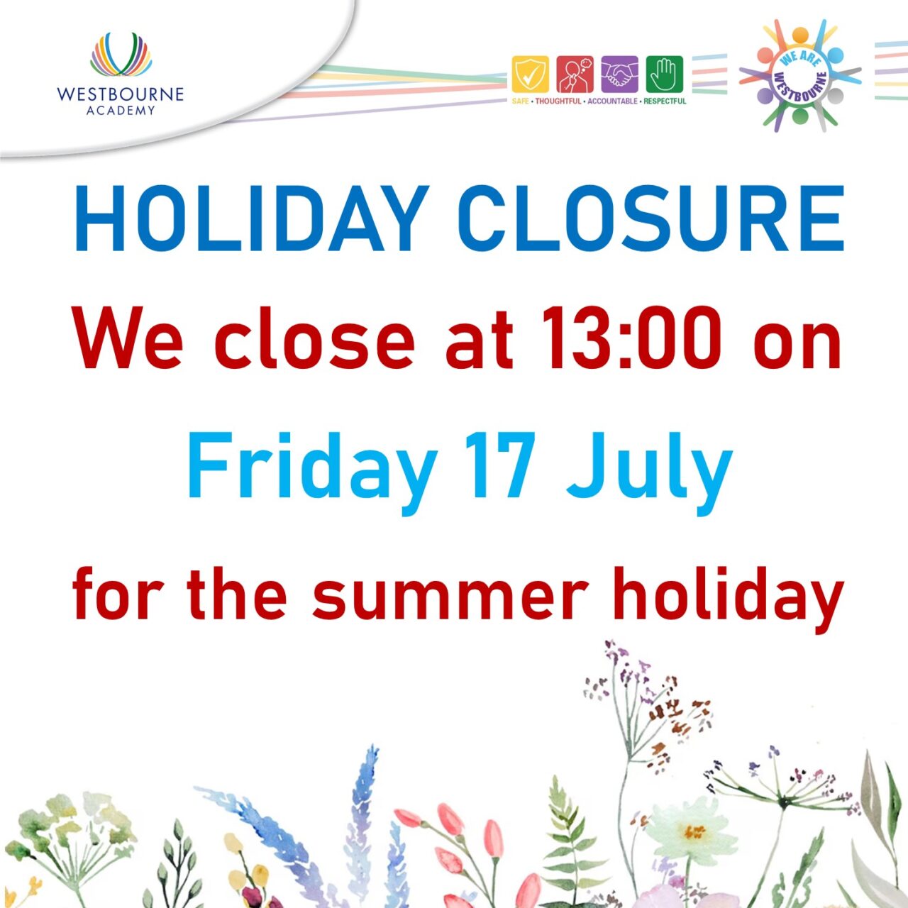 Holiday Closure: Summer 2026